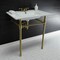 Fauceture KVPB31227W47 Dreyfuss 31" Console Sink W/SS Leg (4", 3 Hole), Wht/Brass KVPB31227W47 - alternate 4